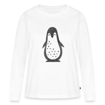 manchot - T-shirt manches longues Premium bio Femme - blanc - Devant - Julia (174cm)
