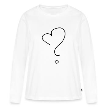 Question du cœur - T-shirt manches longues Premium bio Femme - blanc - Devant - Julia (174cm)