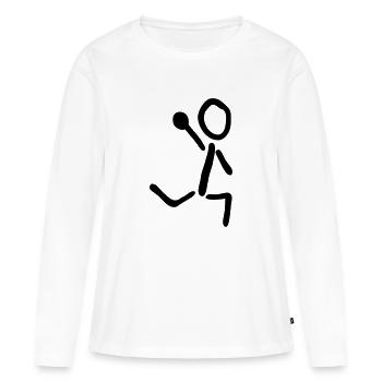 handball - Frauen Premium Bio Langarmshirt - Weiß - Vorne - Julia (174cm)