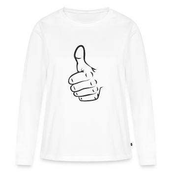 Bravo tout va bien et bien éloge - T-shirt manches longues Premium bio Femme - blanc - Devant - Julia (174cm)