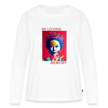 À la mémoire de la reine Elizabeth - T-shirt manches longues Premium bio Femme - blanc - Devant - Julia (174cm)