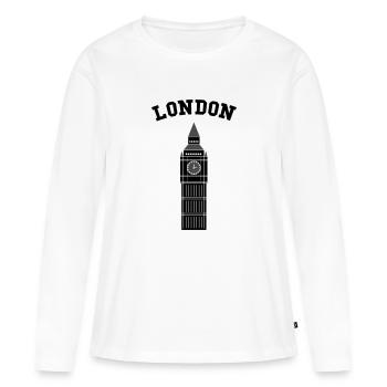 Londres Big Ben - T-shirt manches longues Premium bio Femme - blanc - Devant - Julia (174cm)