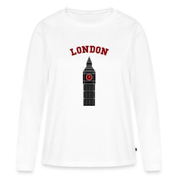 Londres Big Ben - T-shirt manches longues Premium bio Femme - blanc - Devant - Julia (174cm)