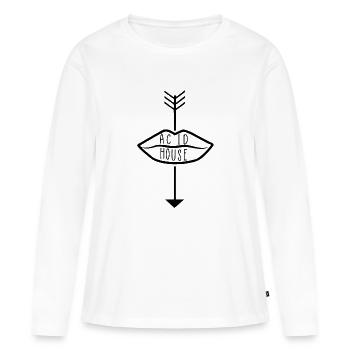 Acid house - T-shirt manches longues Premium bio Femme - blanc - Devant - Julia (174cm)
