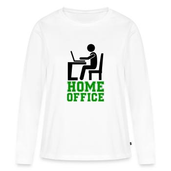 travail à l’ordinateur bureau à domicile - T-shirt manches longues Premium bio Femme - blanc - Devant - Julia (174cm)