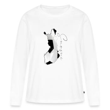 Finland Map Framed Real Football FI - Women's Premium Organic Long Sleeve Shirt - white - Front - Julia (174cm)