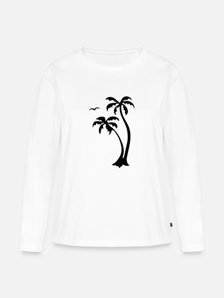 Brasilianische Palmen - Frauen Premium Bio Langarmshirt - Weiß