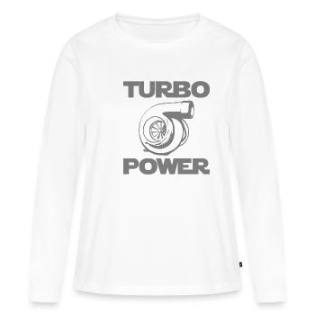 Réglage de la puissance turbo - T-shirt manches longues Premium bio Femme - blanc - Devant - Julia (174cm)