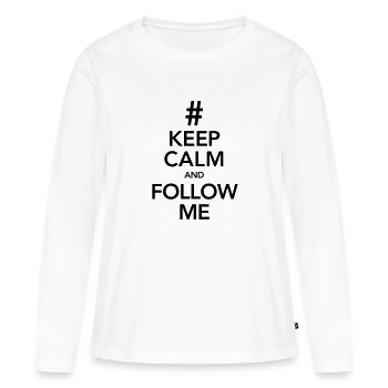 KEEP CALM AND ORDER ME! - T-shirt manches longues Premium bio Femme - blanc - Devant - Julia (174cm)