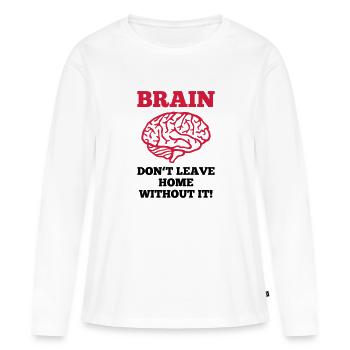 Cerveau - T-shirt manches longues Premium bio Femme - blanc - Devant - Julia (174cm)