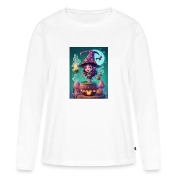 Whimsical witch - Women's Premium Organic Long Sleeve Shirt - white - Front - Julia (174cm)