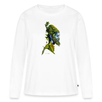 Caraïbes - T-shirt manches longues Premium bio Femme - blanc - Devant - Julia (174cm)