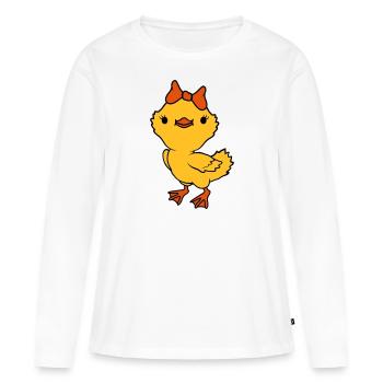 Chick Bow Fille - T-shirt manches longues Premium bio Femme - blanc - Devant - Julia (174cm)