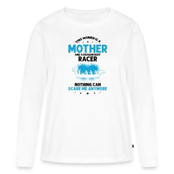 Drachenboot Trainer und Drachenboot - Frauen Premium Bio Langarmshirt - Weiß - Vorne - Julia (174cm)