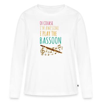 Instrument à vent en bois et instrument à vent basson - T-shirt manches longues Premium bio Femme - blanc - Devant - Julia (174cm)
