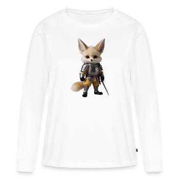 fennec chevalier épée 3 - T-shirt manches longues Premium bio Femme - blanc - Devant - Julia (174cm)