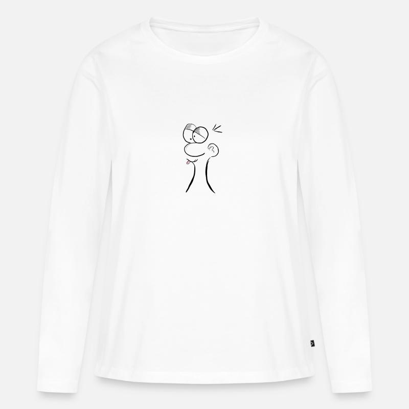 Lustiger Comic - Frauen Premium Bio Langarmshirt - Weiß