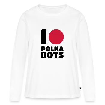 Polka Dots - Frauen Premium Bio Langarmshirt - Weiß - Vorne - Julia (174cm)
