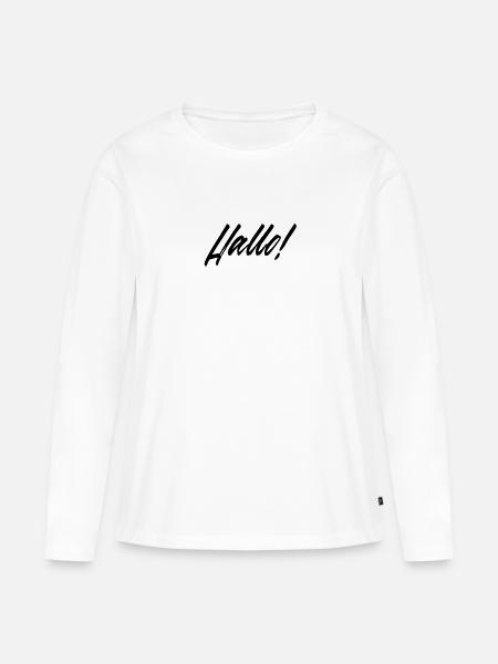 Hand Painted Hello Design for Clothing - Women's Premium Organic Long Sleeve Shirt - white