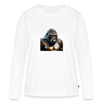 The Bronze Gorilla - Women's Premium Organic Long Sleeve Shirt - white - Front - Julia (174cm)