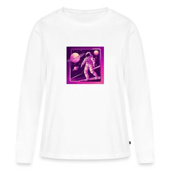 Dancing in Space - Frauen Premium Bio Langarmshirt - Weiß - Vorne - Julia (174cm)