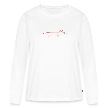 Renard roux - T-shirt manches longues Premium bio Femme - blanc - Devant - Julia (174cm)