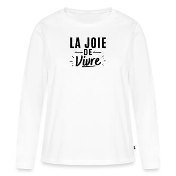 La joie de vivre - T-shirt manches longues Premium bio Femme - blanc - Devant - Julia (174cm)