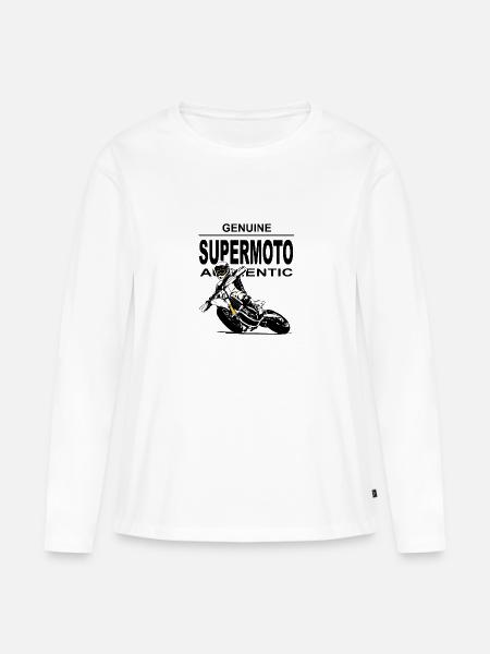 Supermoto - Frauen Premium Bio Langarmshirt - Weiß