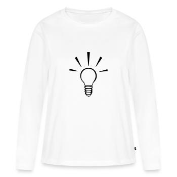 Glühbirne Idee 1farbig - Frauen Premium Bio Langarmshirt - Weiß - Vorne - Julia (174cm)
