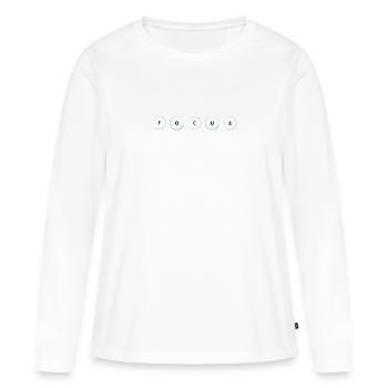 Focus Circles - Women's Premium Organic Long Sleeve Shirt - white - Front - Julia (174cm)