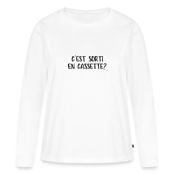 c'est sorti en cassette - T-shirt manches longues Premium bio Femme - blanc - Devant - Julia (174cm)