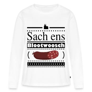 Kölner Blutwurst Cartoon Design - Frauen Premium Bio Langarmshirt - Weiß - Vorne - Julia (174cm)