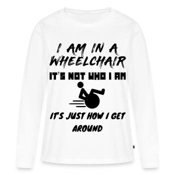 Grâce à mon fauteuil roulant, j’ai la liberté # - T-shirt manches longues Premium bio Femme - blanc - Devant - Julia (174cm)