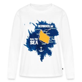 Bornholm Mer Baltique - T-shirt manches longues Premium bio Femme - blanc - Devant - Julia (174cm)