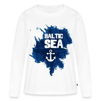 Mer Baltique - T-shirt manches longues Premium bio Femme - blanc - Devant - Julia (174cm)