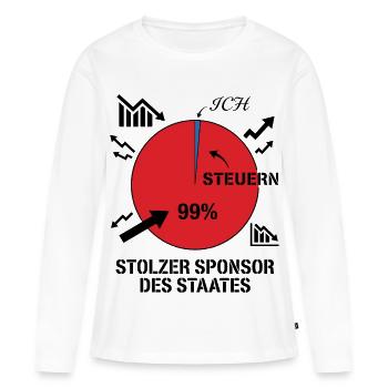 Stolzer Sponsor des Staates - Frauen Premium Bio Langarmshirt - Weiß - Vorne - Julia (174cm)