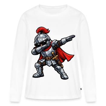 Chevalier Dab - T-shirt manches longues Premium bio Femme - blanc - Devant - Julia (174cm)