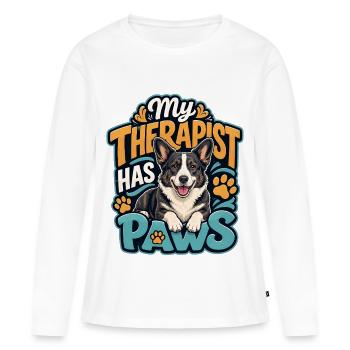 Cardiganwelshcorgi - T-shirt manches longues Premium bio Femme - blanc - Devant - Julia (174cm)