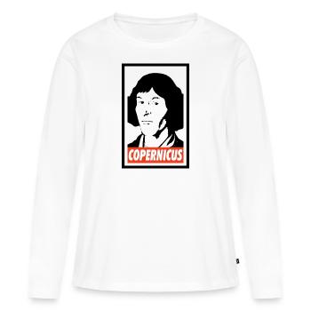 Nicolás Copérnico - T-shirt manches longues Premium bio Femme - blanc - Devant - Julia (174cm)