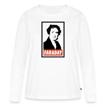 Michael Faraday - T-shirt manches longues Premium bio Femme - blanc - Devant - Julia (174cm)