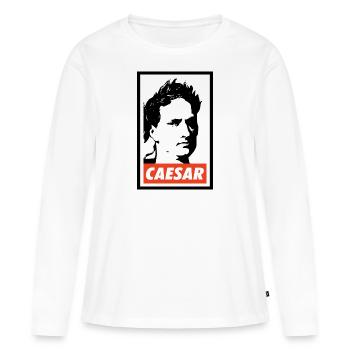 Julio César - T-shirt manches longues Premium bio Femme - blanc - Devant - Julia (174cm)