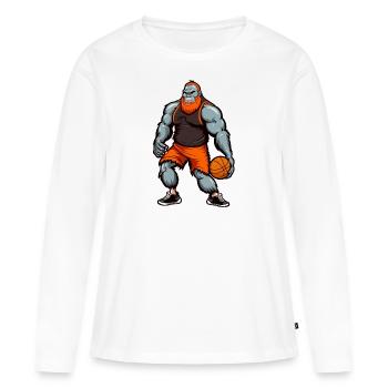 Gorille sur le terrain - T-shirt manches longues Premium bio Femme - blanc - Devant - Julia (174cm)