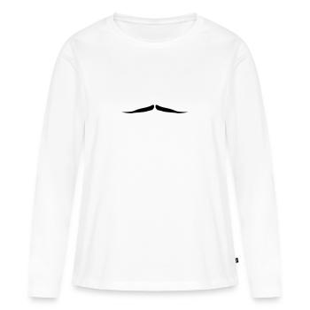 Moustache - T-shirt manches longues Premium bio Femme - blanc - Devant - Julia (174cm)