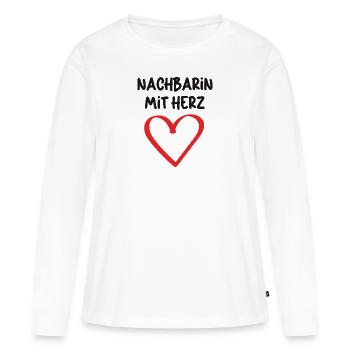 Nachbarin Mit Herz Danke Beste Lieblingsnachbarin - Frauen Premium Bio Langarmshirt - Weiß - Vorne - Julia (174cm)