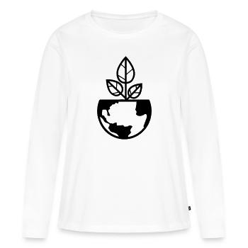Planète Terre - T-shirt manches longues Premium bio Femme - blanc - Devant - Julia (174cm)