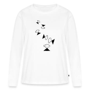 Icône de volcan - T-shirt manches longues Premium bio Femme - blanc - Devant - Julia (174cm)