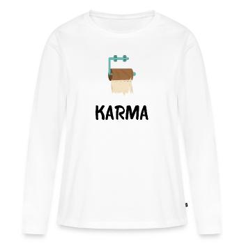 KARMA - T-shirt manches longues Premium bio Femme - blanc - Devant - Julia (174cm)