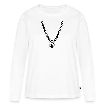 collier - T-shirt manches longues Premium bio Femme - blanc - Devant - Julia (174cm)