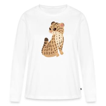 jaguar - T-shirt manches longues Premium bio Femme - blanc - Devant - Julia (174cm)
