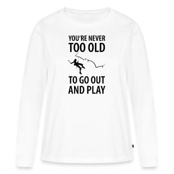 Eisklettern Eiskletterer Eispickel - Frauen Premium Bio Langarmshirt - Weiß - Vorne - Julia (174cm)
